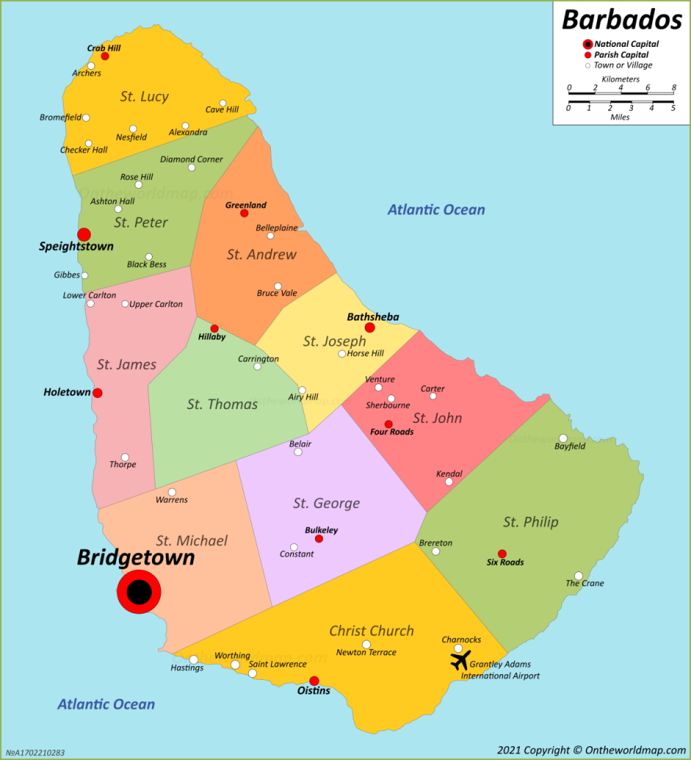 Map Of Barbados 1000 