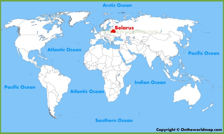 Belarus location on the World Map 