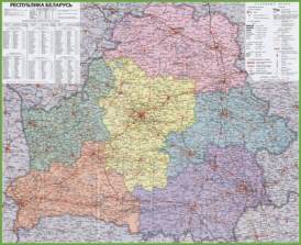 Large detailed Belarus political map