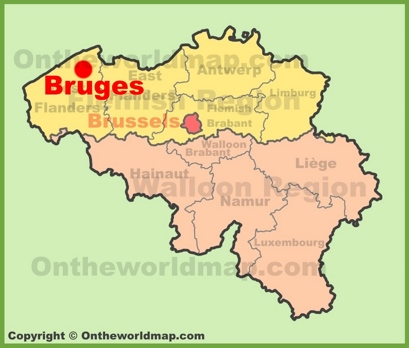 Bruges Location Map