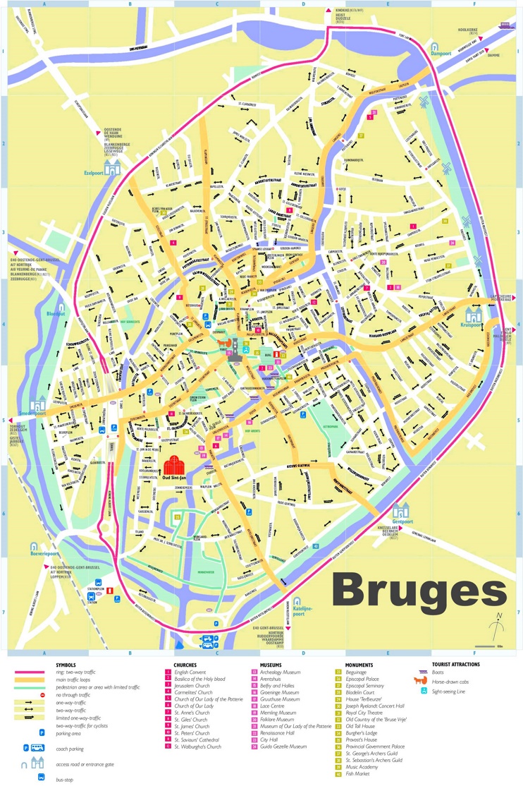 Bruges tourist map