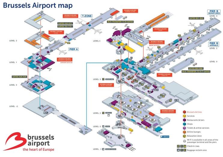Brussels airport map