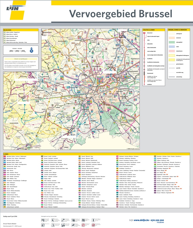 Brussels bus map