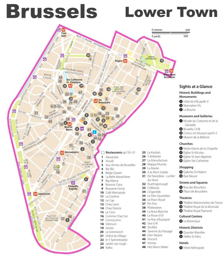 Brussels Lower Town Map