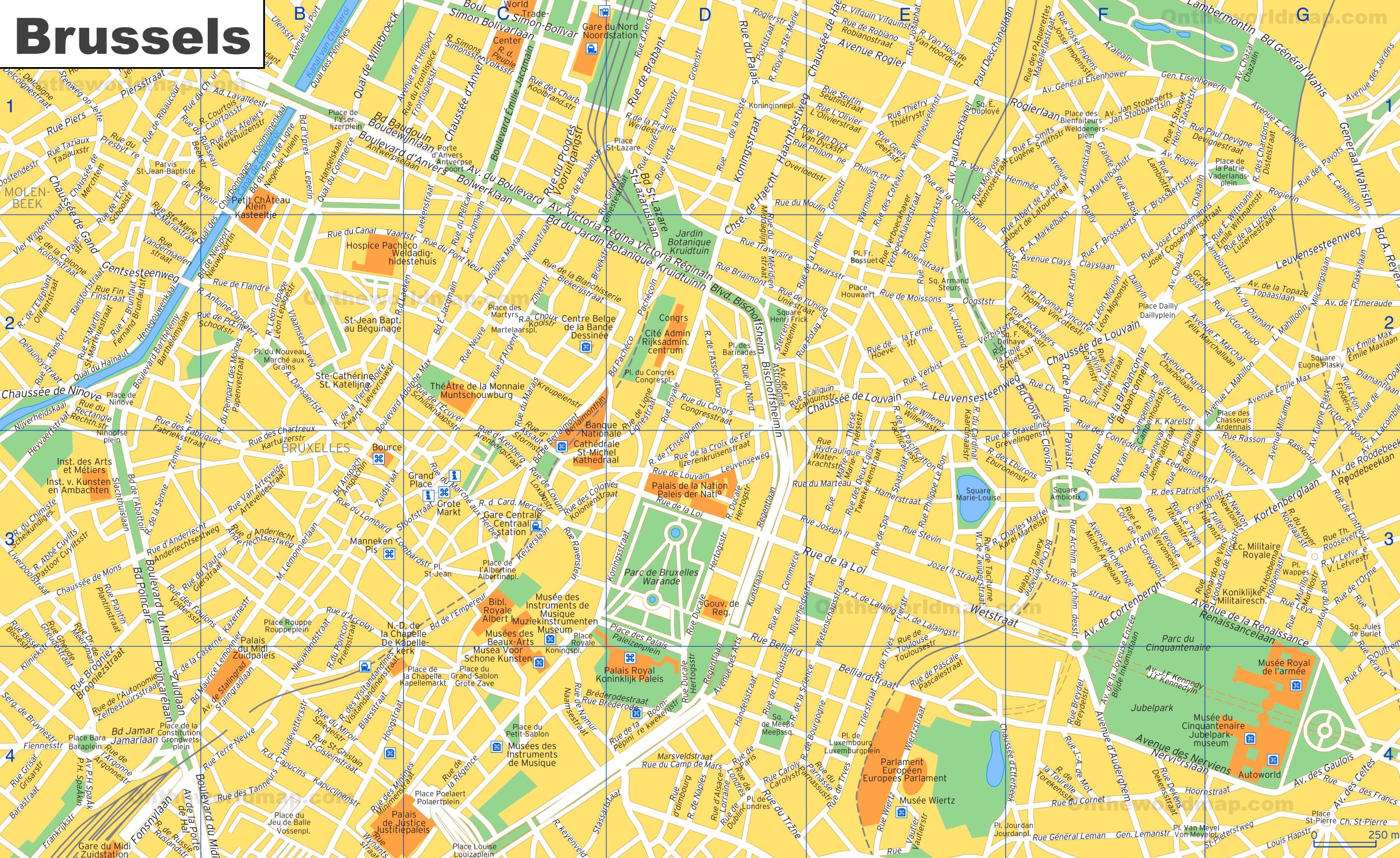 brussels tourist map