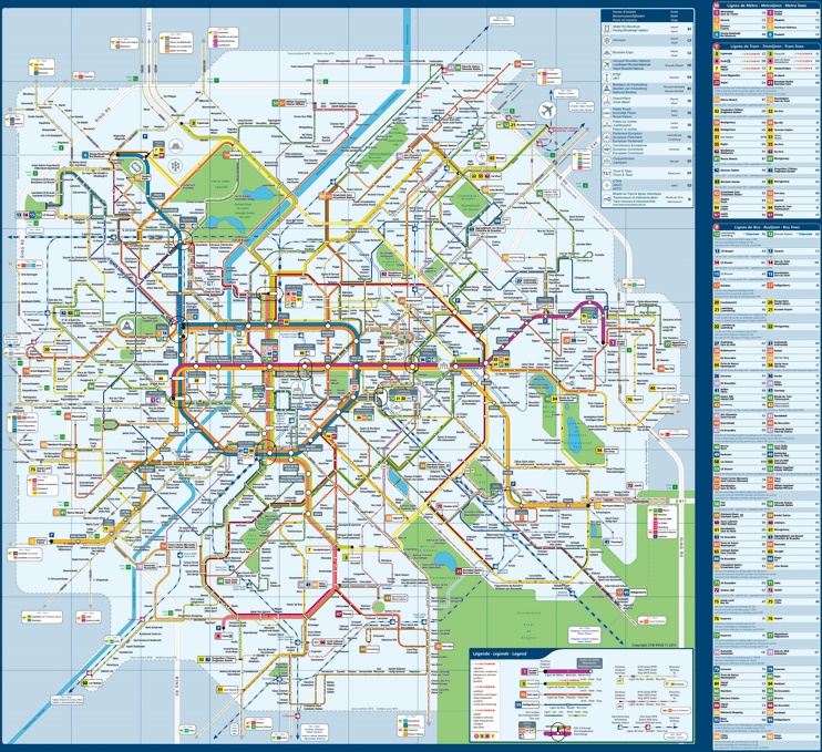 Brussels transport map