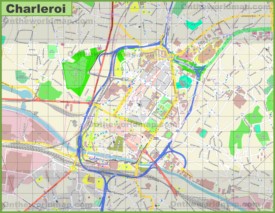 Large detailed map of Charleroi
