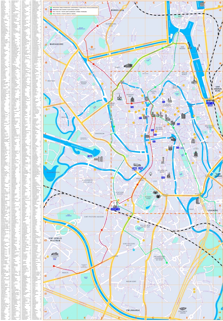 Ghent tourist map
