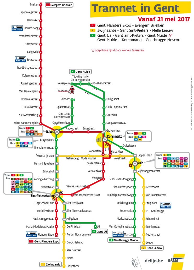 Ghent tram map