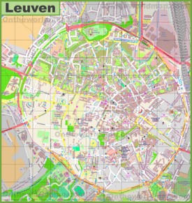 Large detailed map of Leuven
