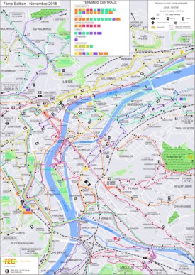 Liège transport map