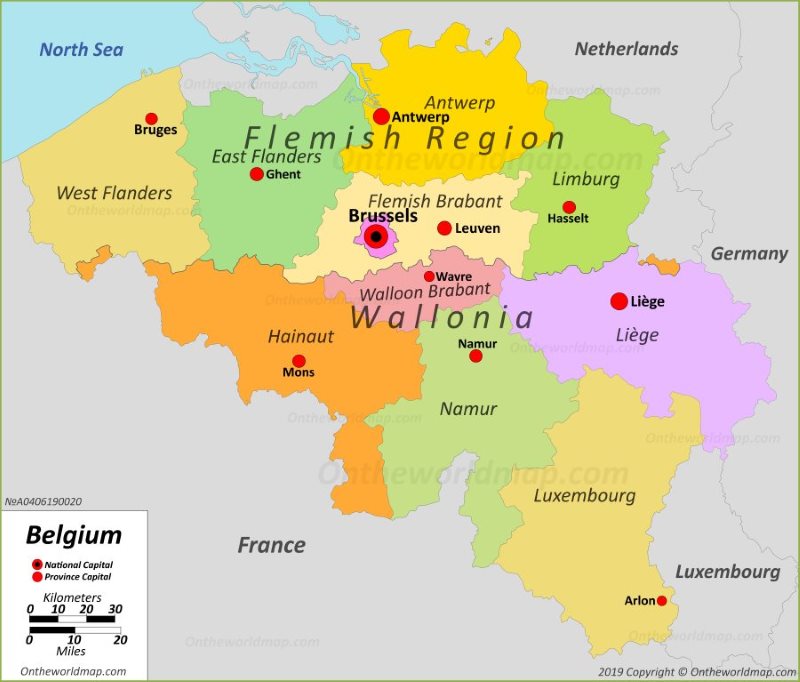 Political Map of Belgium