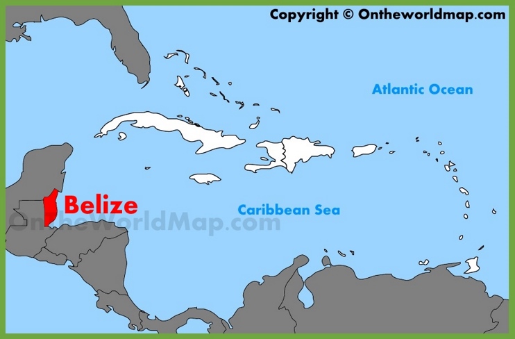 Belize location on the Caribbean map