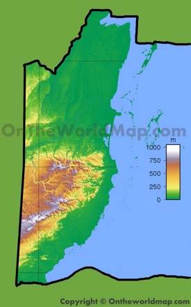 Belize physical map