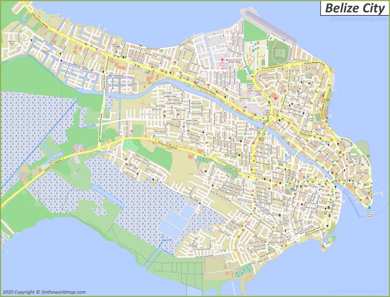 Map of Belize City