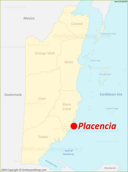 Placencia Location On The Belize Map