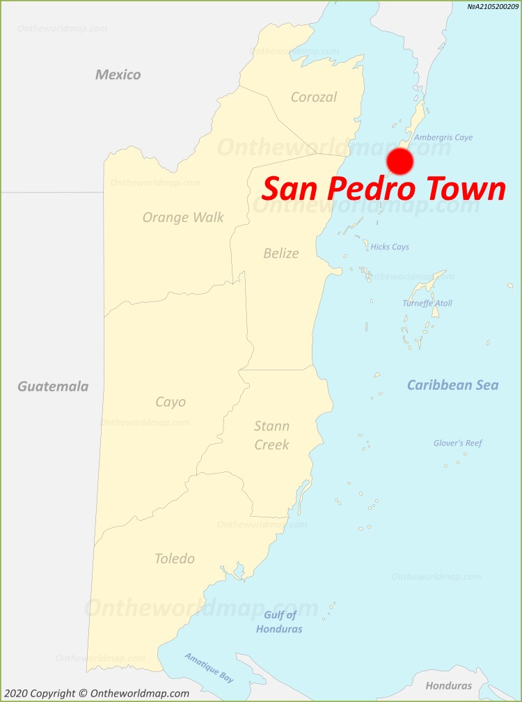 San Pedro Town Map | Belize | Detailed Maps of San Pedro Town ...