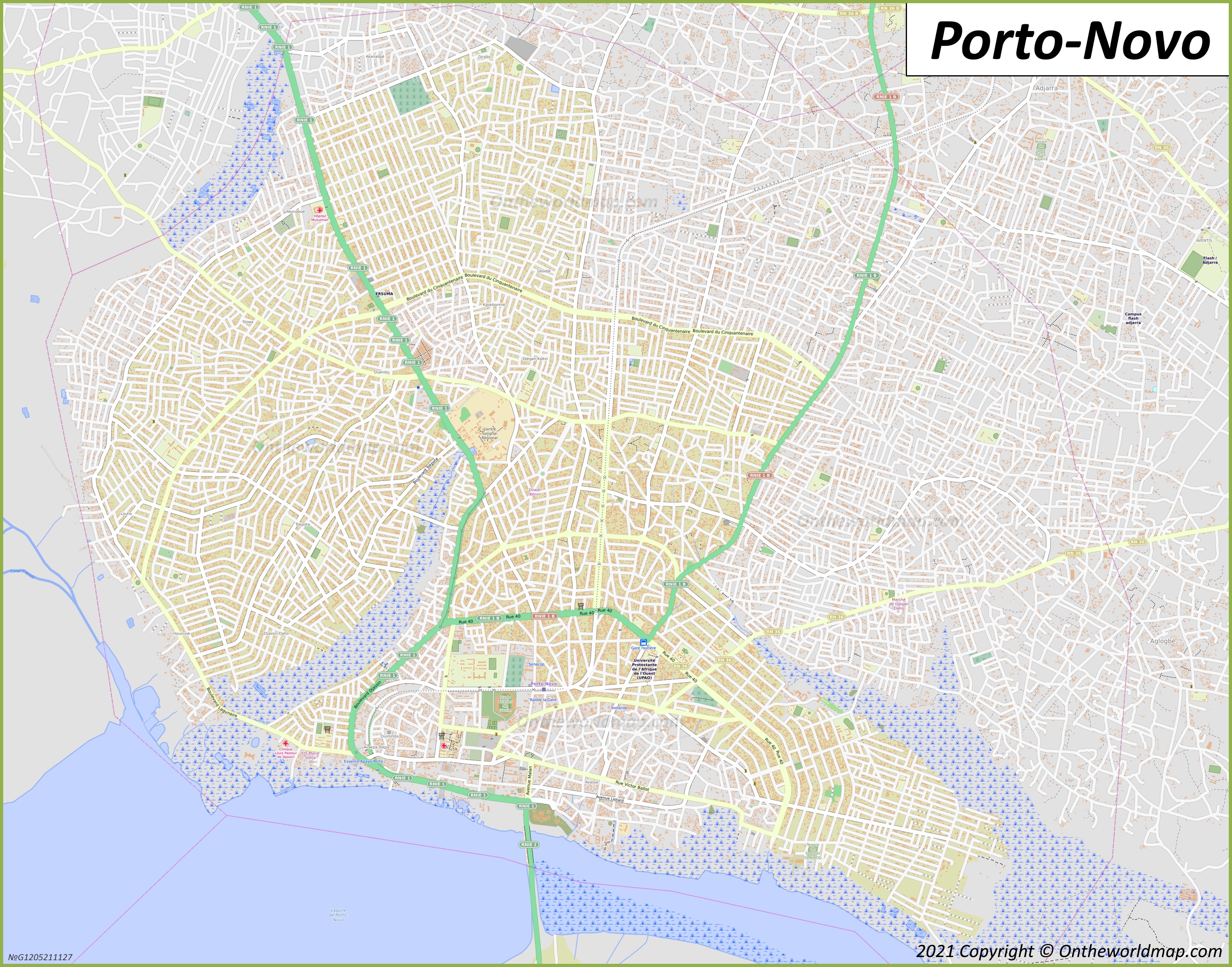 Map of Porto-Novo