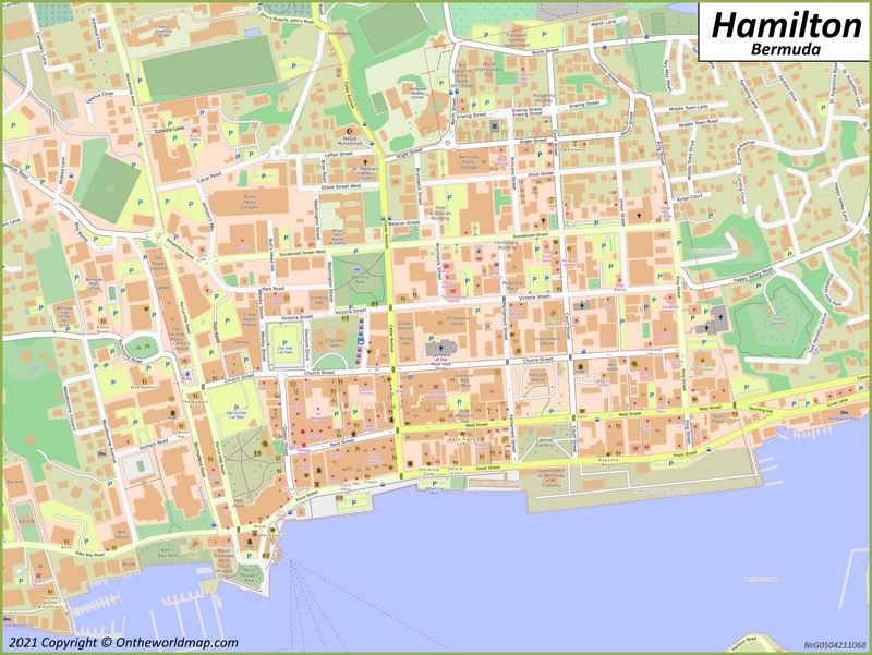 Hamilton Map | Bermuda | Detailed Maps of Hamilton