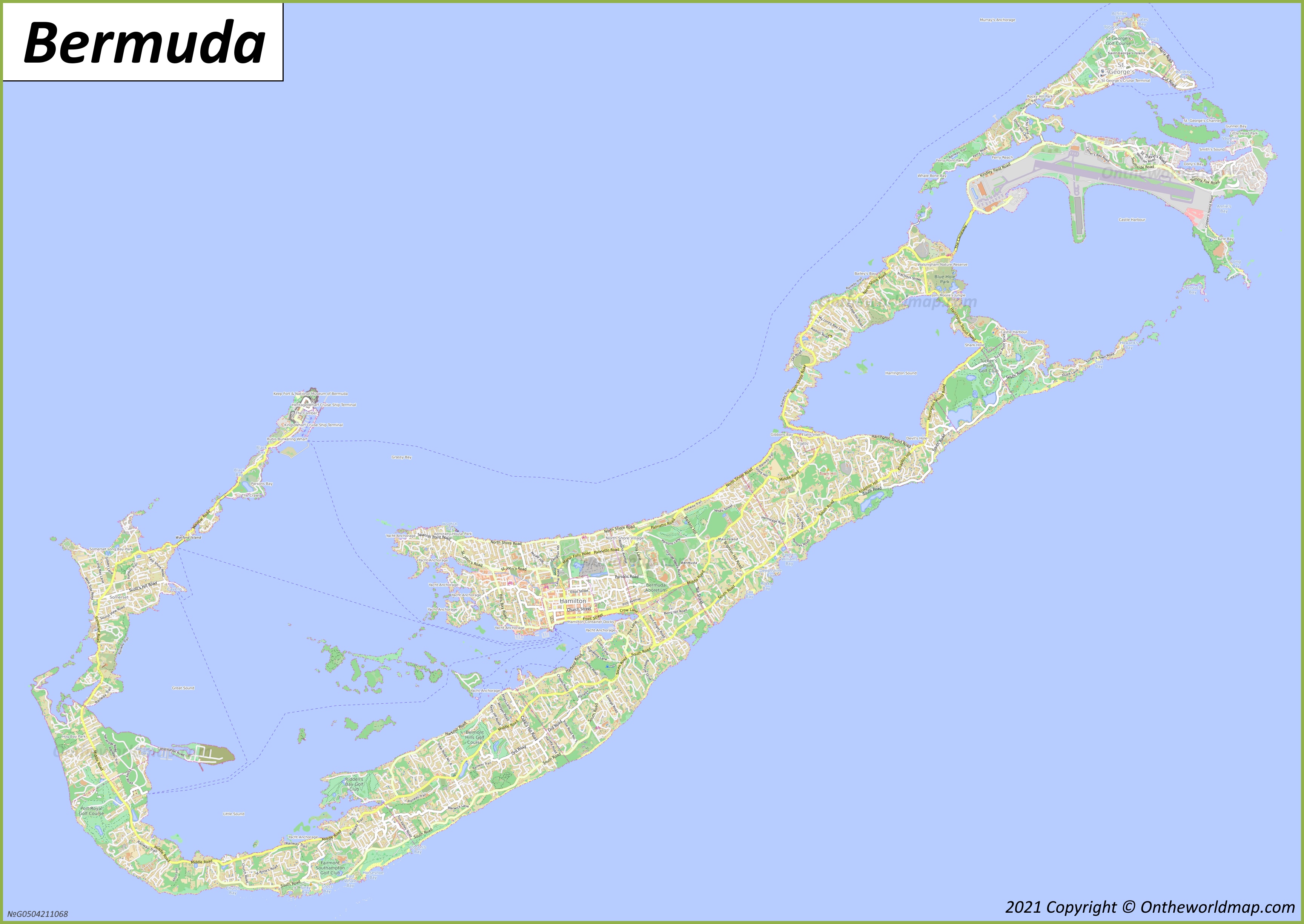 Detailed Map of Bermuda