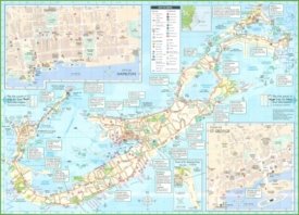 Large detailed tourist map of Bermuda