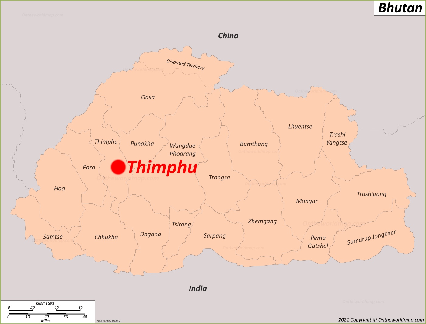 Thimphu Location Map