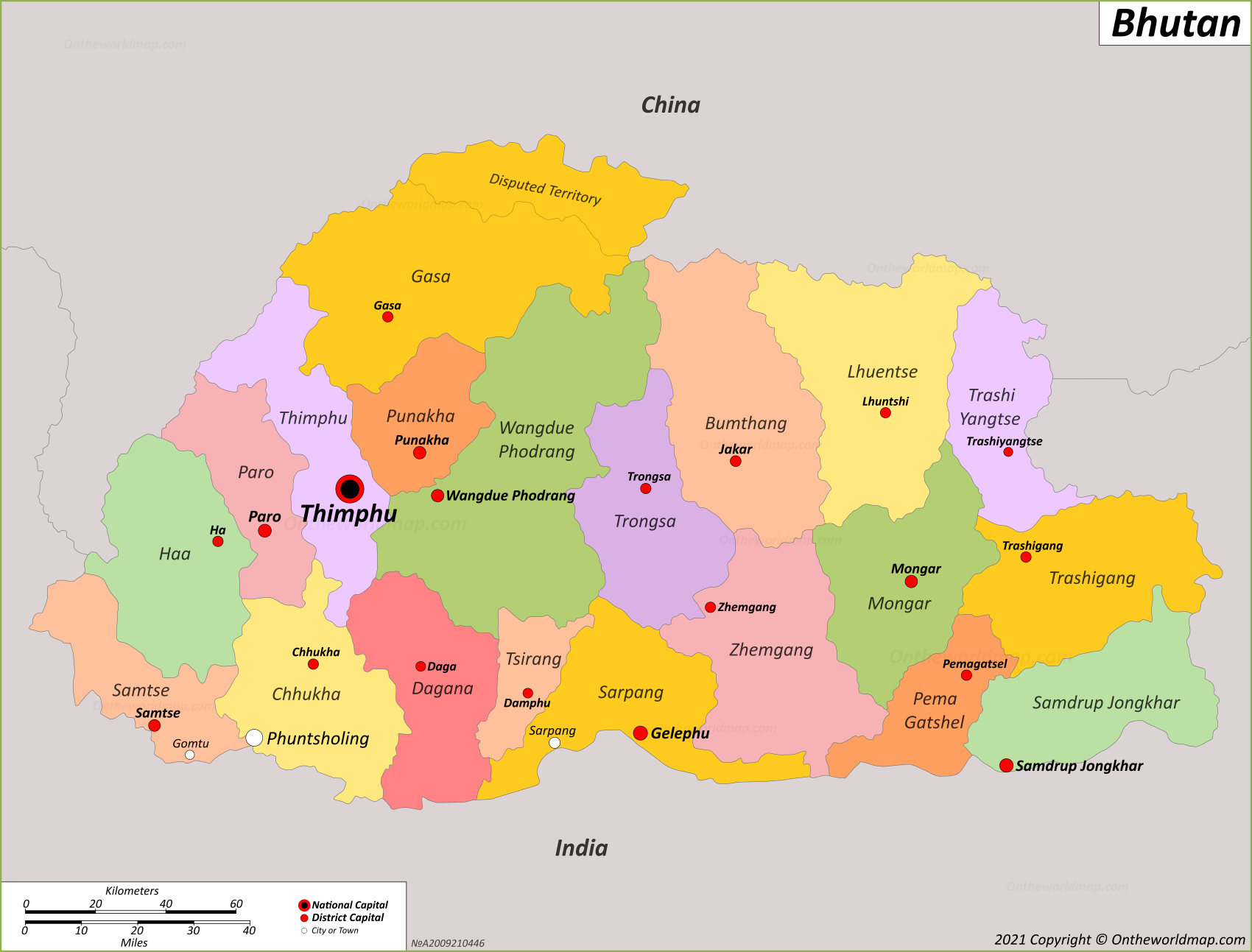 Bhutan Map | Detailed Map of Kingdom of Bhutan