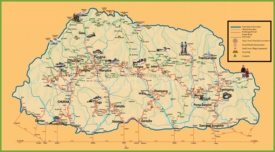 Tourist map of Bhutan