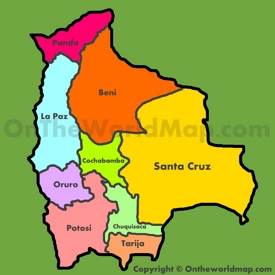 Mapa administrativo de Bolivia