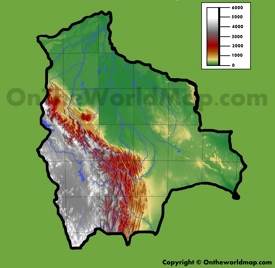 Bolivia physical map