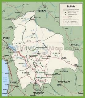 Bolivia political map