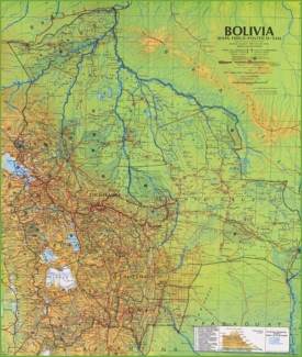 Large detailed map of Bolivia