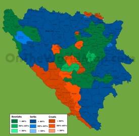 Map of ethnic groups in Bosnia and Herzegovina