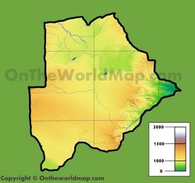Botswana physical map
