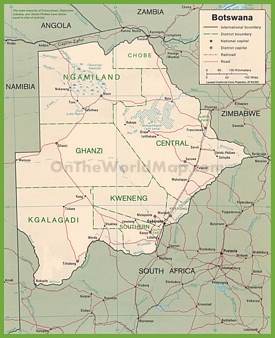 Botswana political map