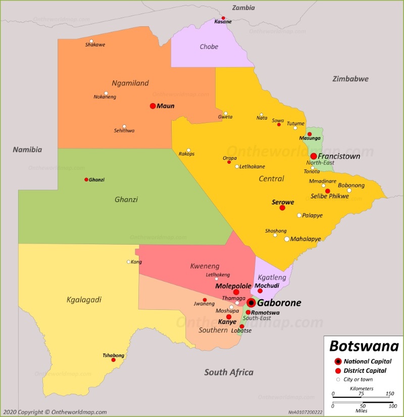 Map of Botswana