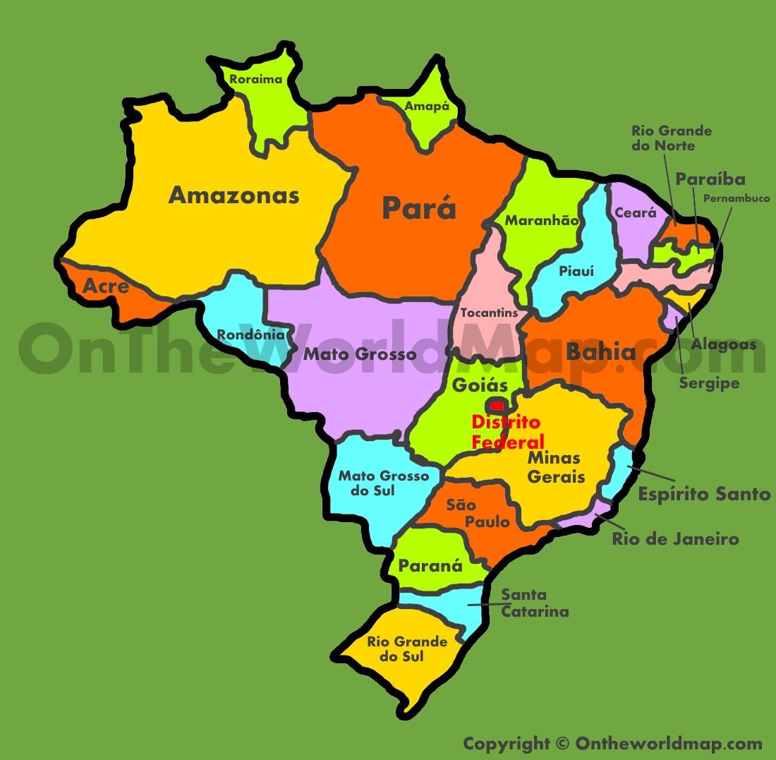 Brazil Map States Brazil Map States