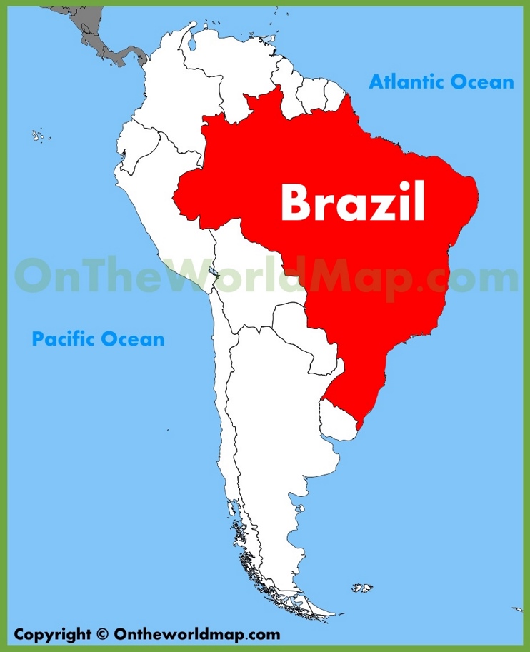 Brazil location on the South America map