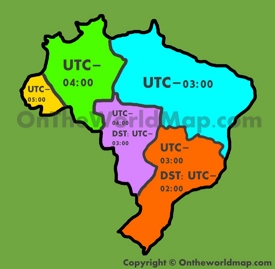 Brazil time zone map
