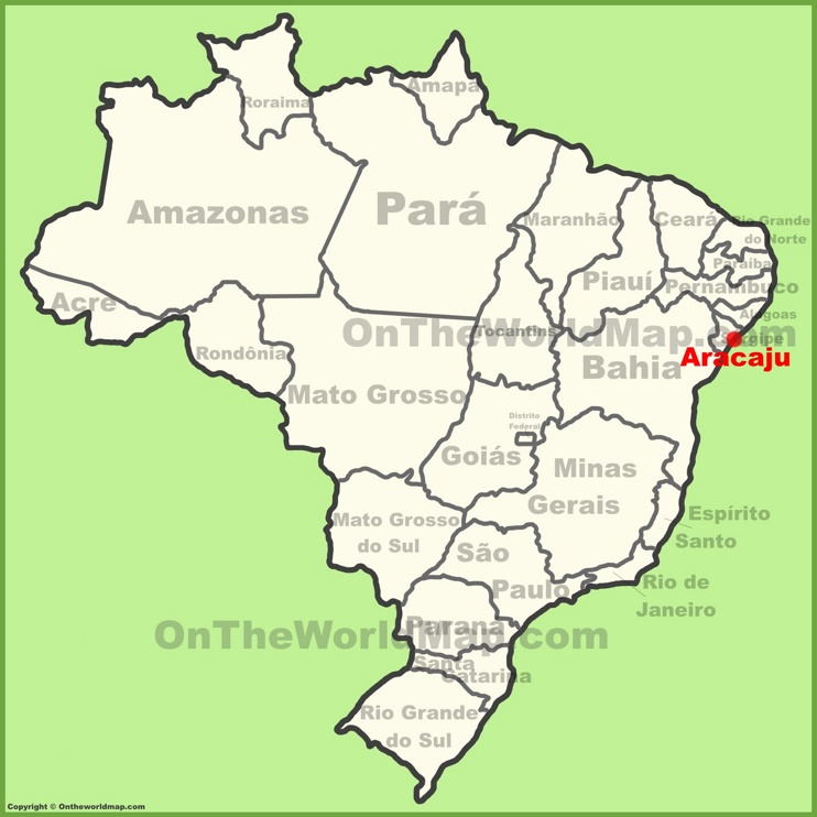 Aracaju location on the Brazil map