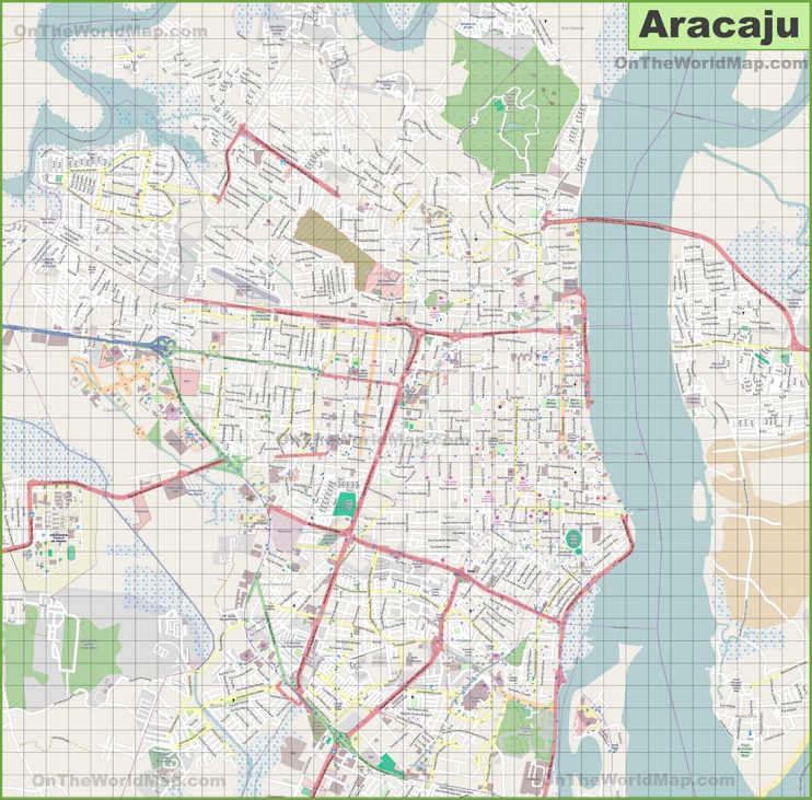 Large detailed map of Aracaju