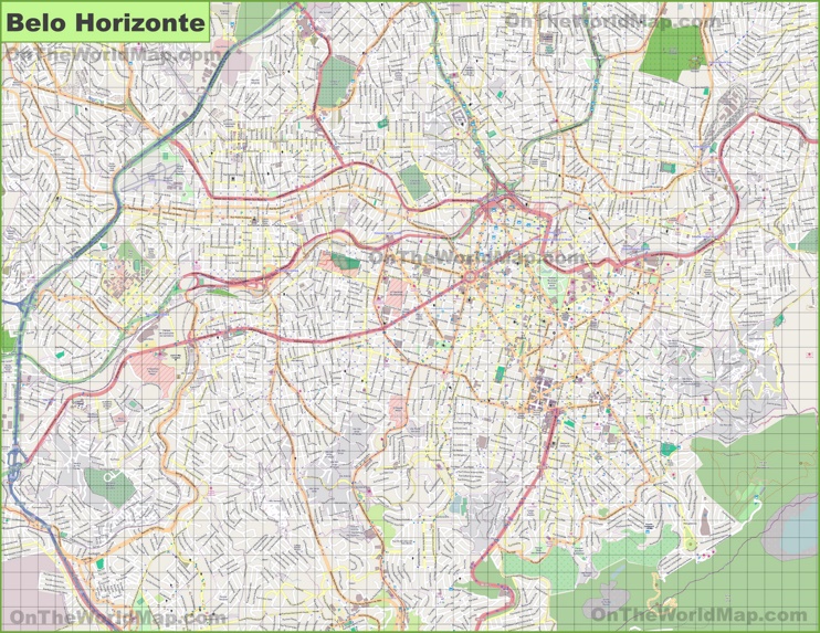 Large detailed map of Belo Horizonte