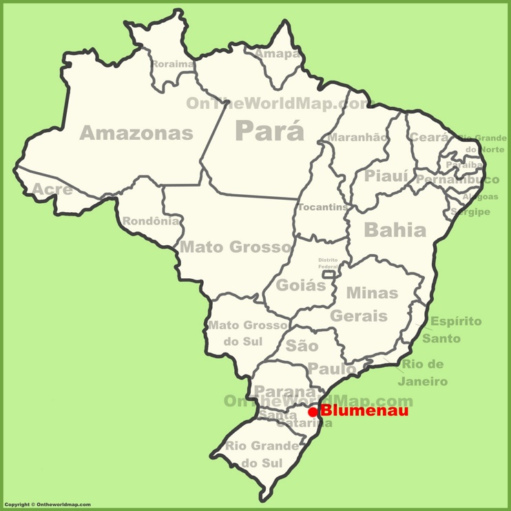 Blumenau location on the Brazil map