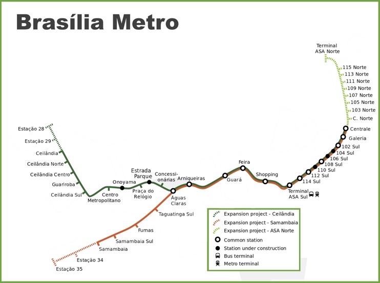 Brasilia metro map