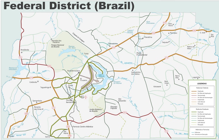 Federal District road map