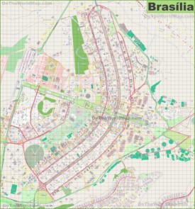 Large detailed map of Brasilia