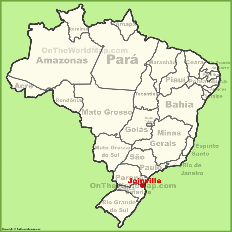Joinville location on the Brazil map