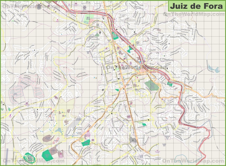 Large detailed map of Juiz de Fora