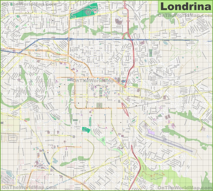 Large detailed map of Londrina