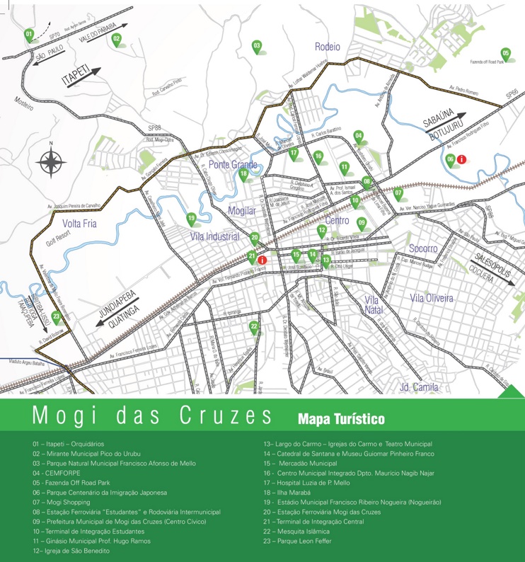 Mogi das Cruzes tourist map